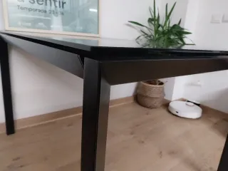 Mesa comedor extensible cristal negro