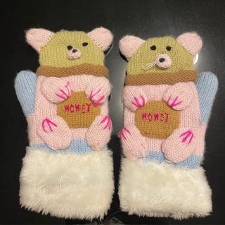 Guanti Orsetto Lana Bimba 5-8 Anni
