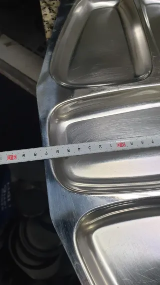 Tabuleiro Inox com Divisórias 47x27 cm