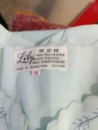 Camisón Lily azul talla 38 bordado