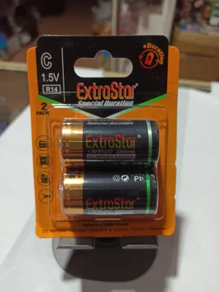 Pilas C ExtraStar 1.5V R14 (2 unidades)
