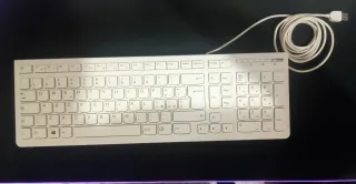 Ratón Lenovo Crema con Cable USB