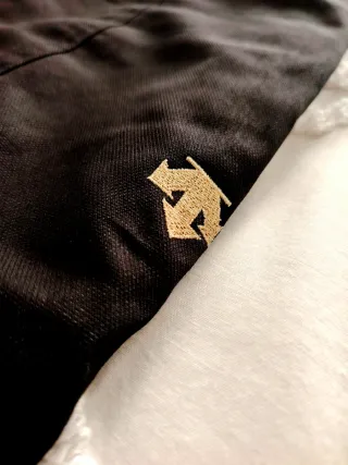 Pantalones negros esquí cintura alta botones oro