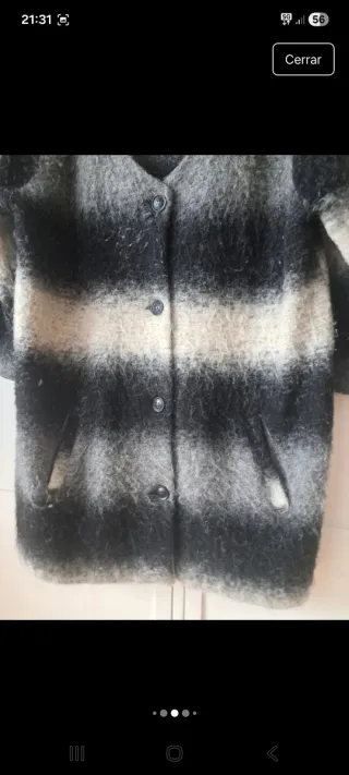 Chaquetón de lana a rayas