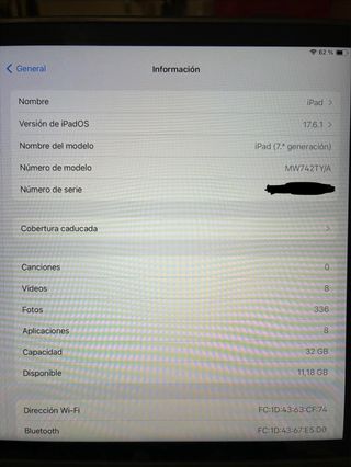 iPad 7ª Gen 32GB + Apple Pencil + Funda
