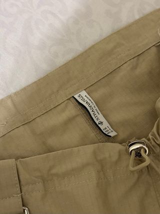 Falda larga beige cargo