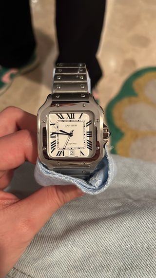 Reloj Cartier Plata y Blanco