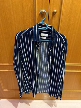 Camisa Emidio Tucci Rayas Azul y Blanco