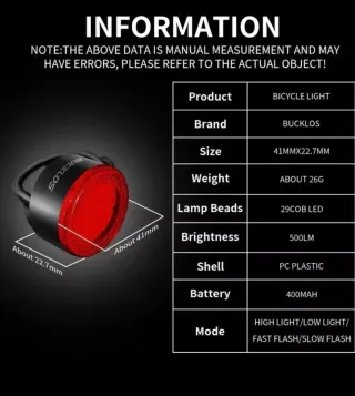 Luce LED Ricaricabili per Bicicletta