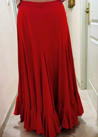 Falda Flamenco Roja Volantes