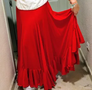 Falda Flamenco Roja Volantes
