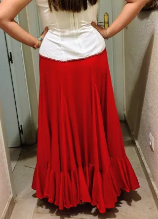 Falda Flamenco Roja Volantes