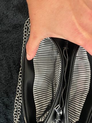 Bolso leopardo con cadena plateada