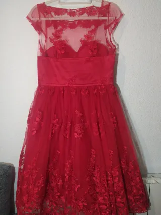 Vestido Maribel Ruiz Talla 42 Rojo