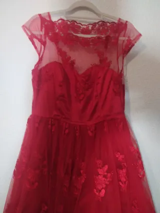Vestido Maribel Ruiz Talla 42 Rojo