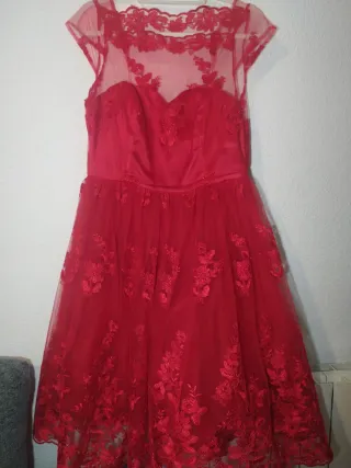 Vestido Maribel Ruiz Talla 42 Rojo