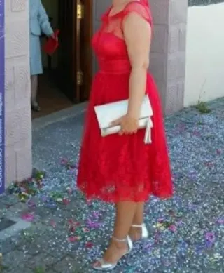 Vestido Maribel Ruiz Talla 42 Rojo