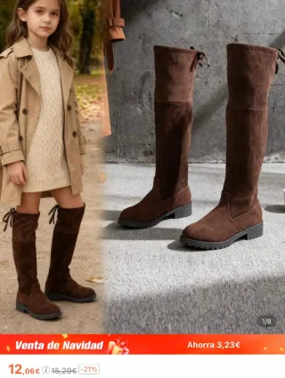 Botas altas niña marrones