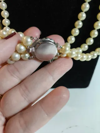 Collar triple vuelta perlas cultivadas