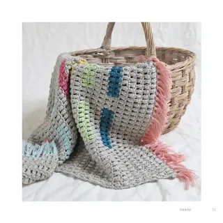 Mantas con franjas de ganchillo (crochet)