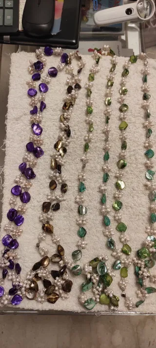 Conjunto collar y pulsera madreperlas