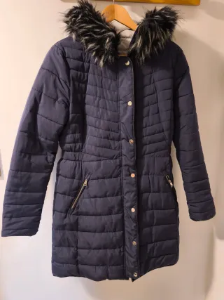 Abrigo largo reversible gris / marino