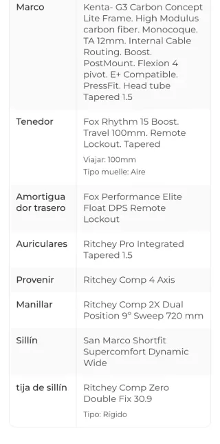 Bicicleta MTB 29 Doble Carbono MMR KENTA 50