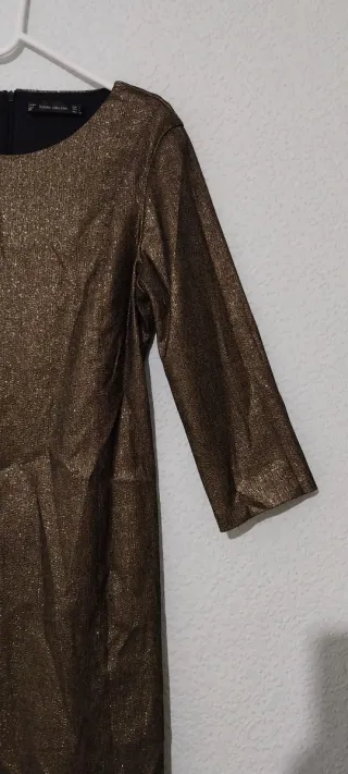 Vestido Zara dorado y negro