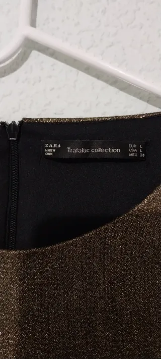 Vestido Zara dorado y negro