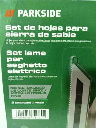 Lote Hojas Metal Sierra Sable PARKSIDE