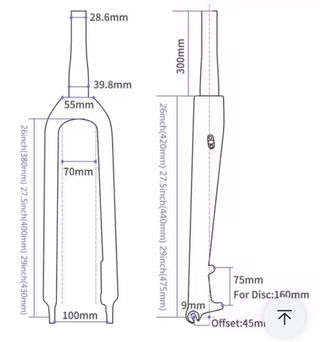 Forcella Carbonio MTB 29"