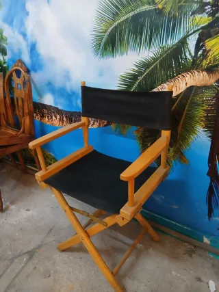 Sillas de director de madera y tela