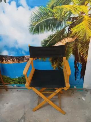 Sillas de director de madera y tela