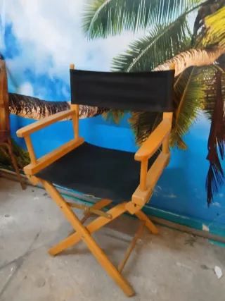 Sillas de director de madera y tela