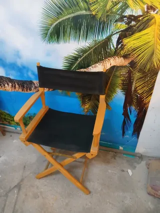 Sillas de director de madera y tela