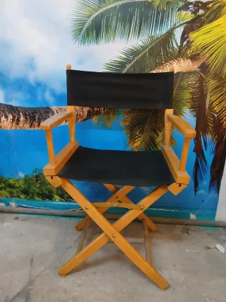 Sillas de director de madera y tela