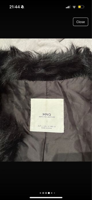 Abrigo Piel Cordero Mango Talla L