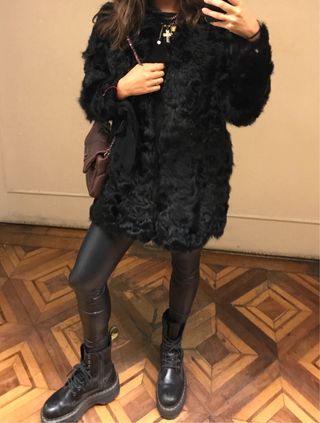 Abrigo Piel Cordero Mango Talla L