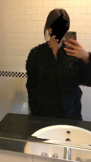 Abrigo Piel Cordero Mango Talla L