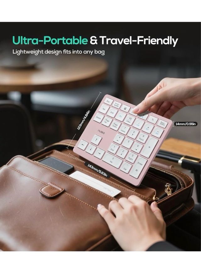 Teclado Numérico Nulea Inalámbrico Rosa Oro