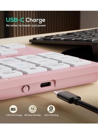 Teclado Numérico Nulea Inalámbrico Rosa Oro