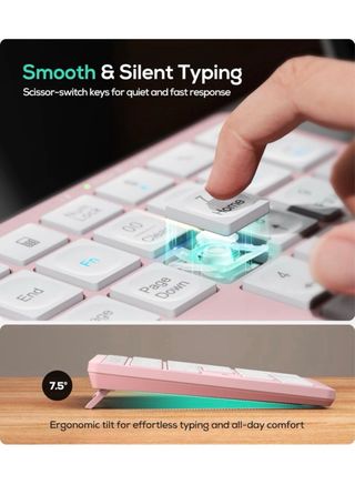 Teclado Numérico Nulea Inalámbrico Rosa Oro