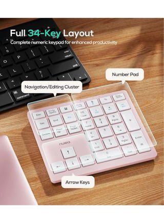 Teclado Numérico Nulea Inalámbrico Rosa Oro