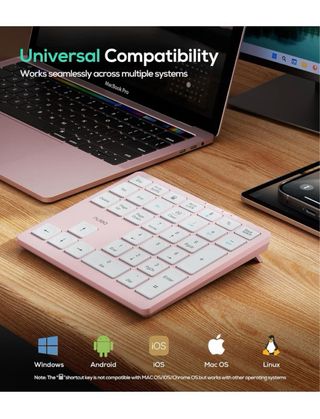 Teclado Numérico Nulea Inalámbrico Rosa Oro