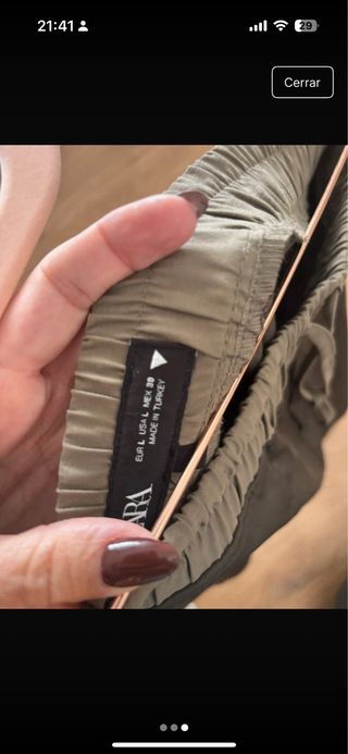 Minifalda Zara verde con cordones