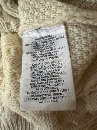 Jersey Trenzado De 100% Lana Gant Bordado Beige