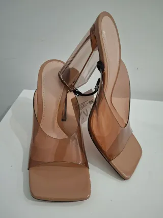 Sandalias Zara Transparentes Talla 39 Beige