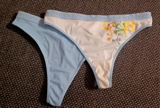 Nr.2 Perizoma DIM Lycra Bianco/Celeste Taglia XS