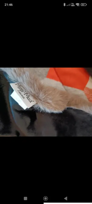 Sciarpa donna in pelliccia sintetica a blocchi di