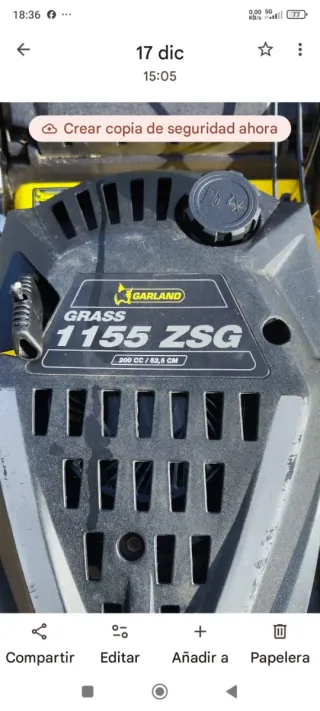 Cortacésped Garland Amarillo